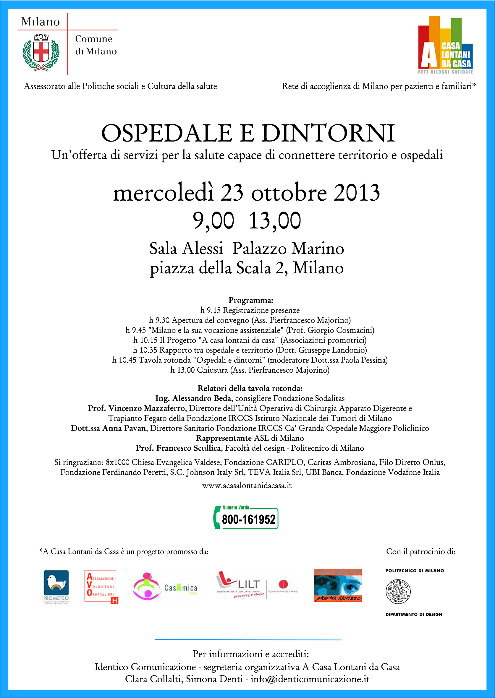 Convegno "OSPEDALE E DINTORNI" Palazzo Marino