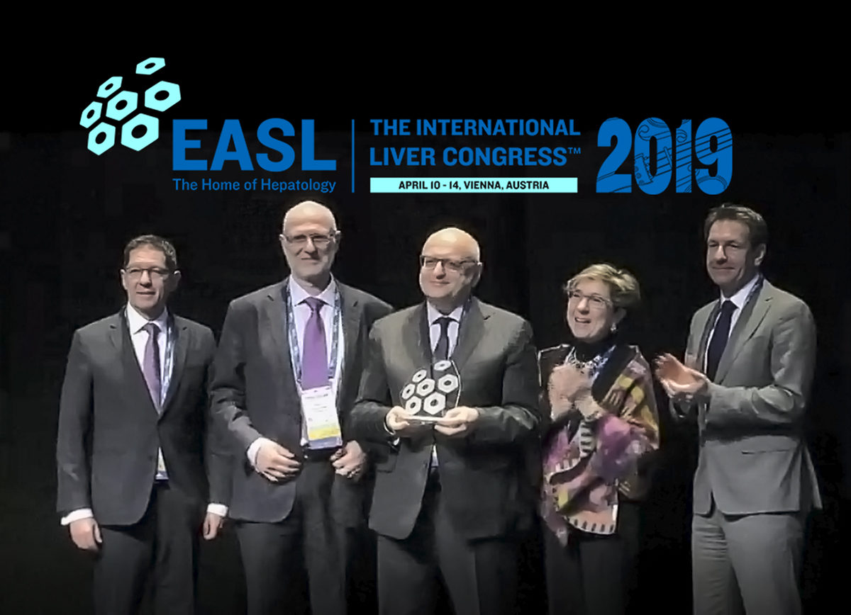 12 aprile 2019: Vincenzo Mazzaferro riceve a Vienna il prestigioso EASL Recognition Award