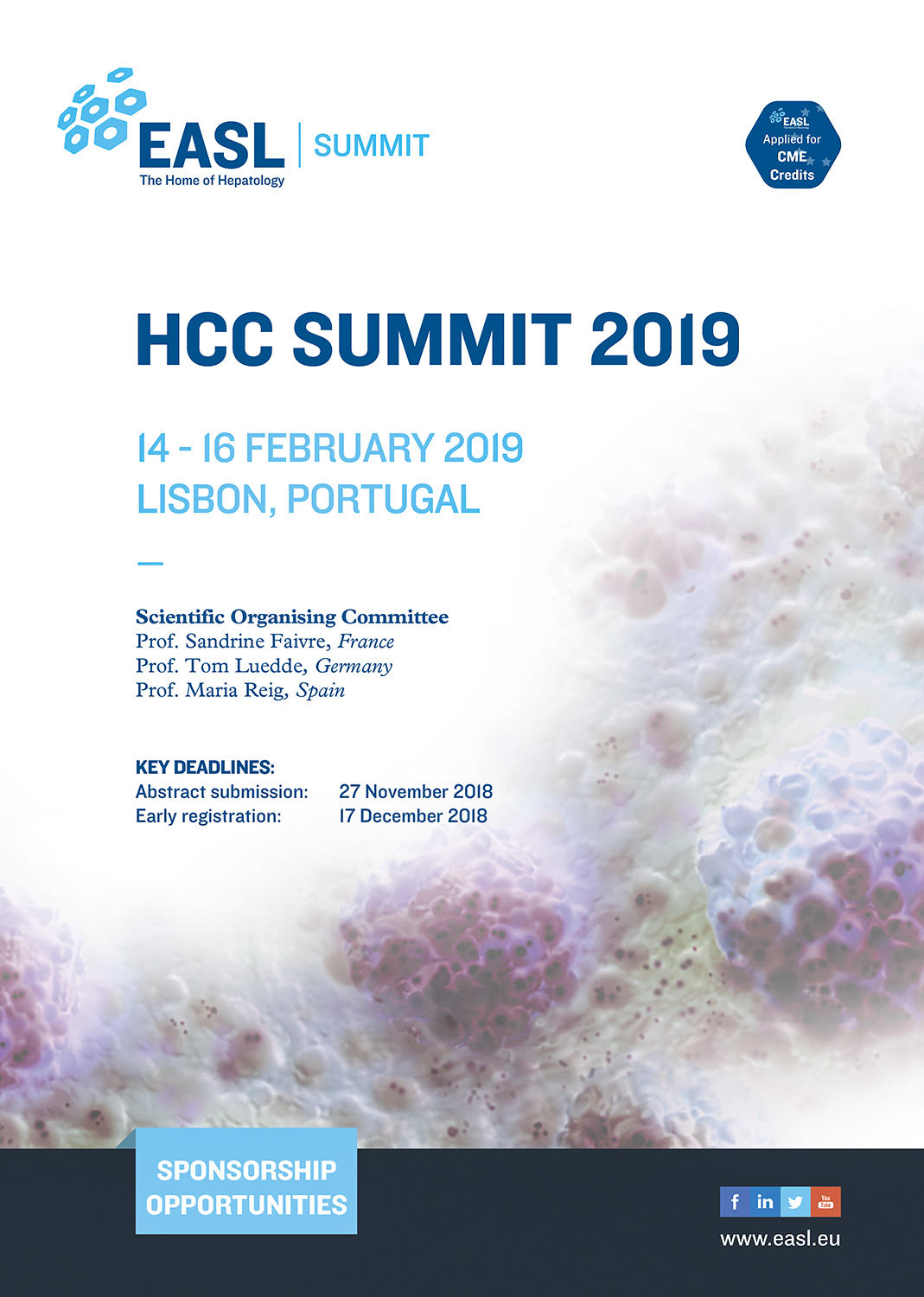 EASL HCC SUMMIT 2019, Lisbona, 14-16 febbraio