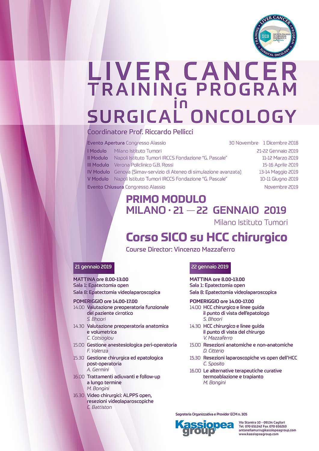 Corso SICO su HCC chirurgico, I Modulo, Milano 21-22 gennaio 2019  Copia