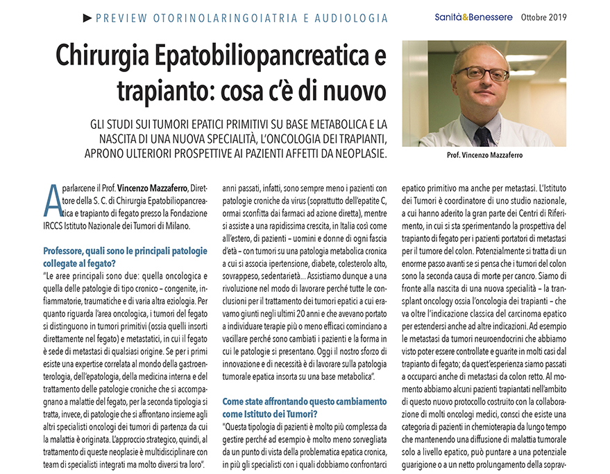 Chirurgia Epatobiliopancreatica e trapianto: cosa c’è di nuovo - Intervista a Vincenzo Mazzaferro 1